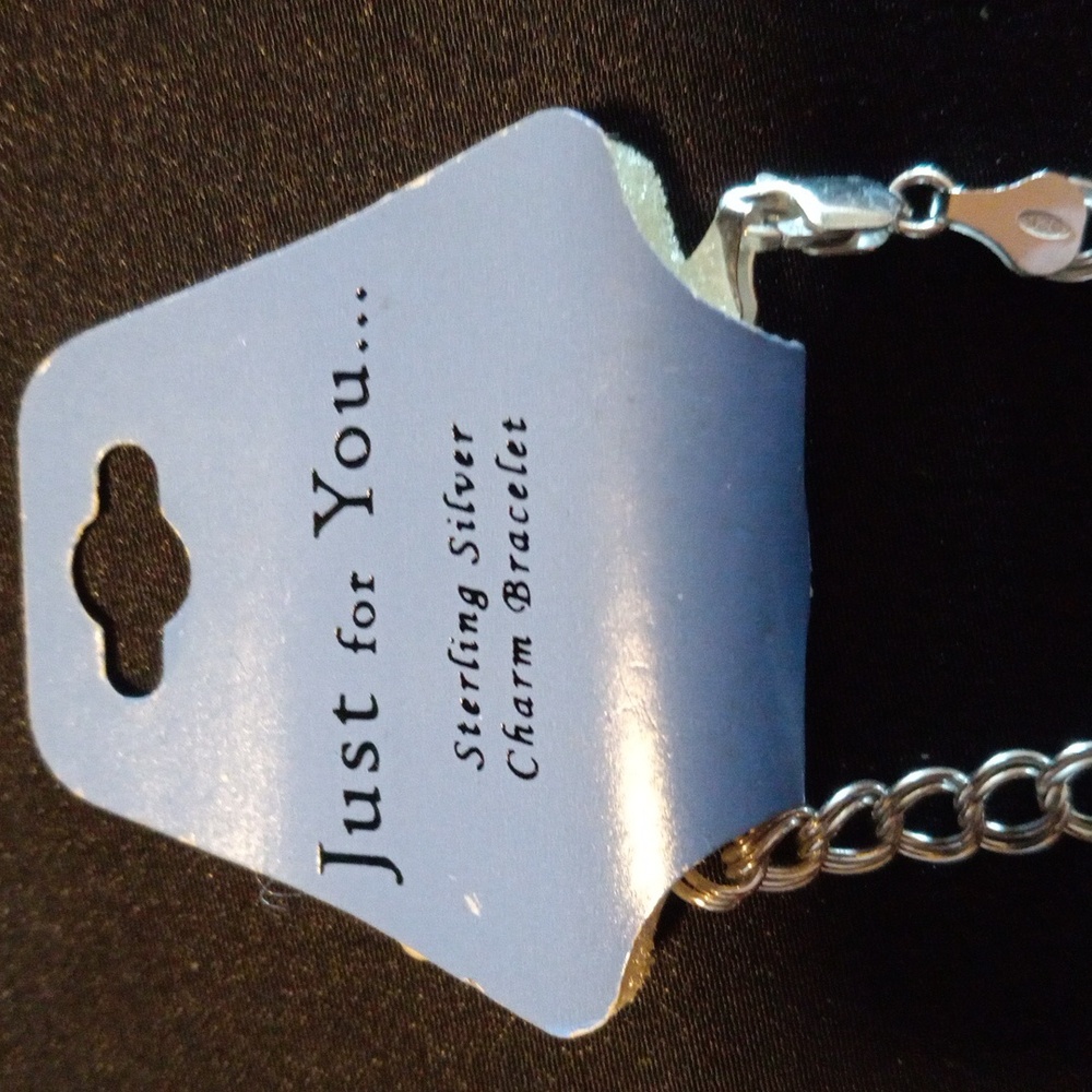 925 Sterling Silver Chain Charm Bracelet - Picture 2 of 3